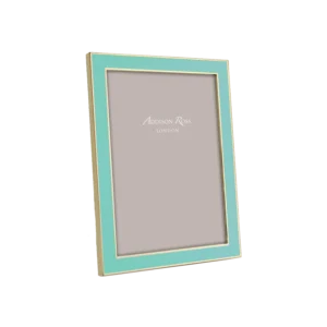 Addison Ross Gold Trim Turquoise Enamel 5x7 Photo Frame