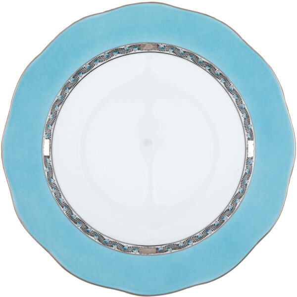 Herend Silk Ribbon Turquoise & Platinum Charger