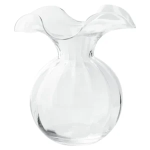 Vietri Hibiscus Medium Fluted Vase - Clear