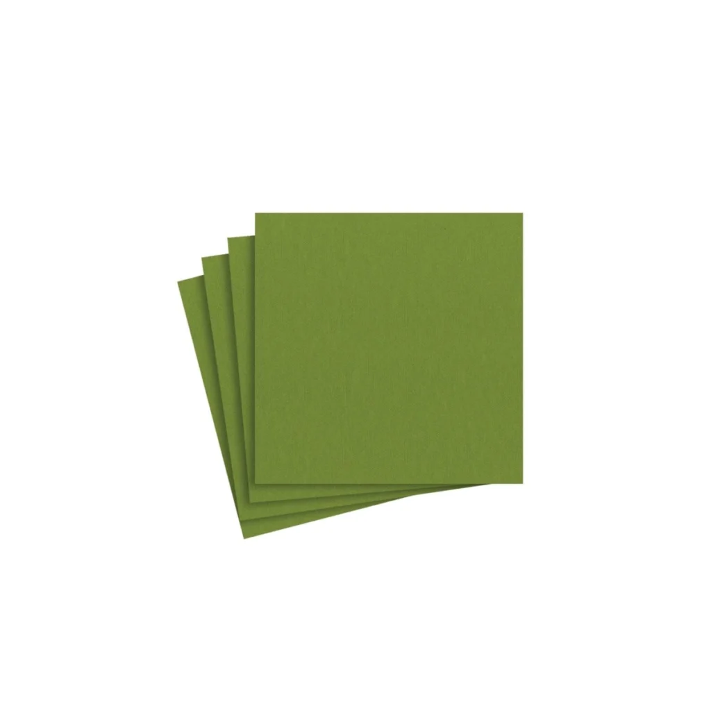 Caspari Paper Linen Cocktail Napkins - Leaf Green