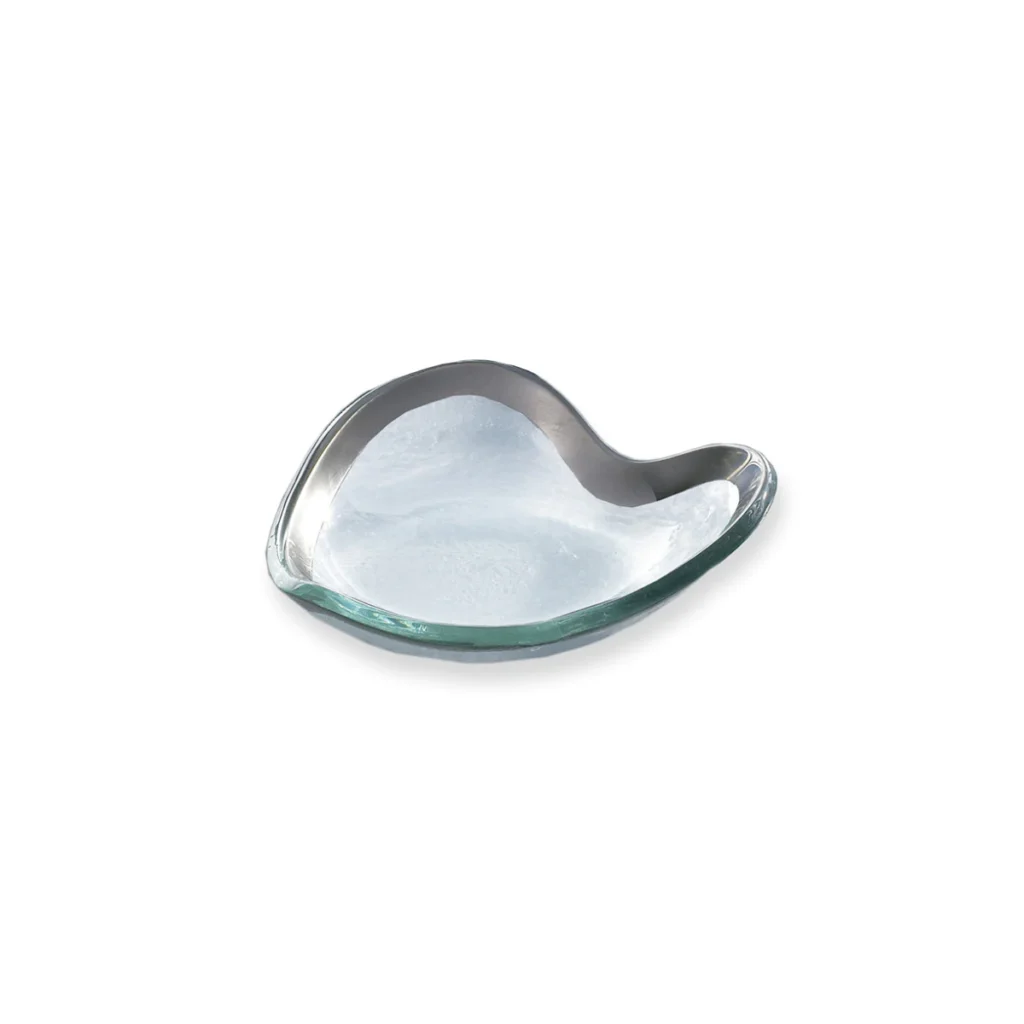 Annieglass Platinum Band Heart Small Bowl