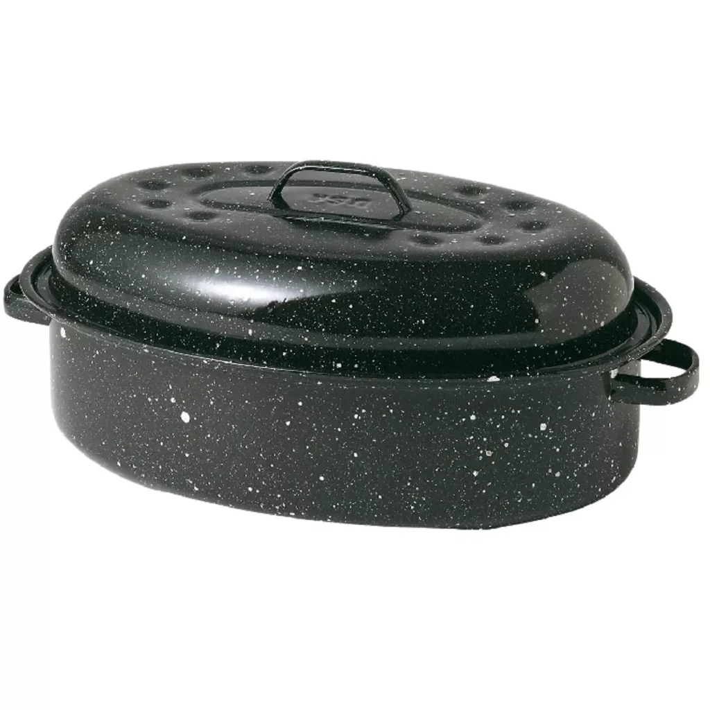 GraniteWare 15in Black Covered Oval Roaster