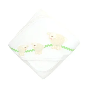 3 Marthas Lamb Hooded Towel - White