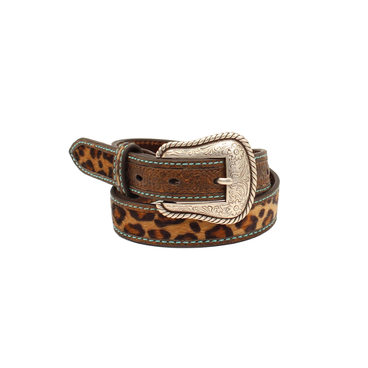 Ariat Leopard Turquoise Stitch Girls Belt | Berings