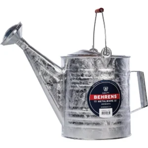 Behrens 2 Gallon Hot Dipped Steel Watering Can with Red Wooden Handle