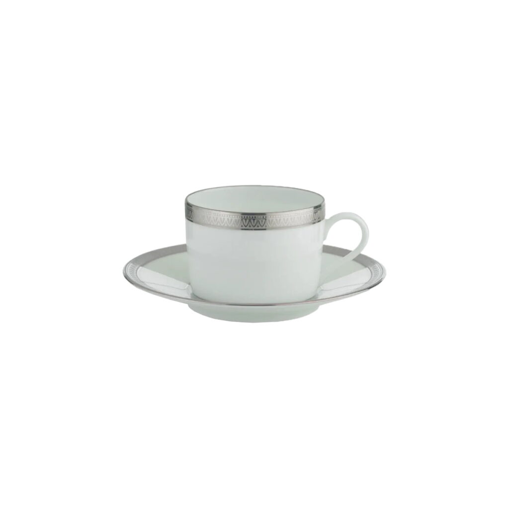 Haviland & Parlon Malmaison Platinum with Filet Tea Cup and Saucer