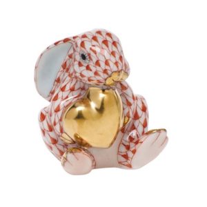 Herend Bunny with Heart - Raspberry