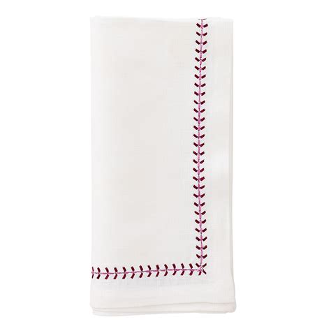 HERRINGBONE NAPKIN WHT/FUCHSIA