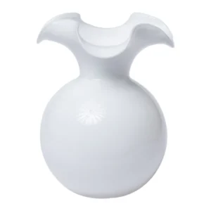 Vietri Hibiscus Medium Fluted Vase - White