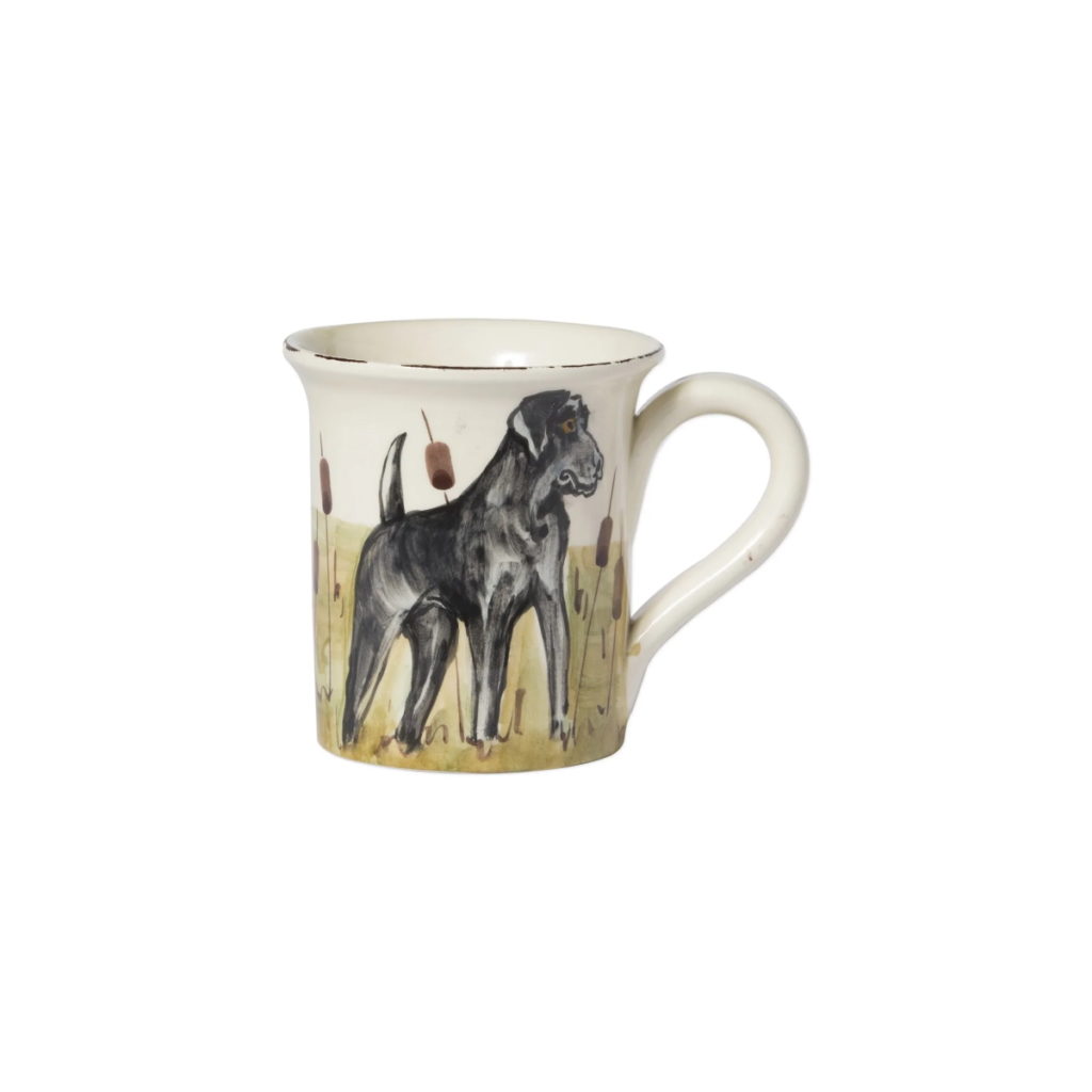 Vietri Wildlife Black Hunting Dog Mug