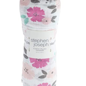 Floral Cotton Muslin Swaddle Blanket