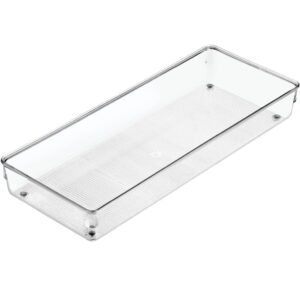 IDESIGN Linus Small 2-Section Drawer Organizer Clear 6x9x2