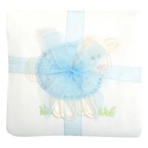 3 Marthas Lamb Appliqued Burp - Blue