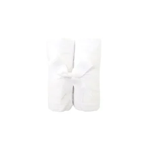 3 Marthas Lamb Set of Two Fabric Burps - White