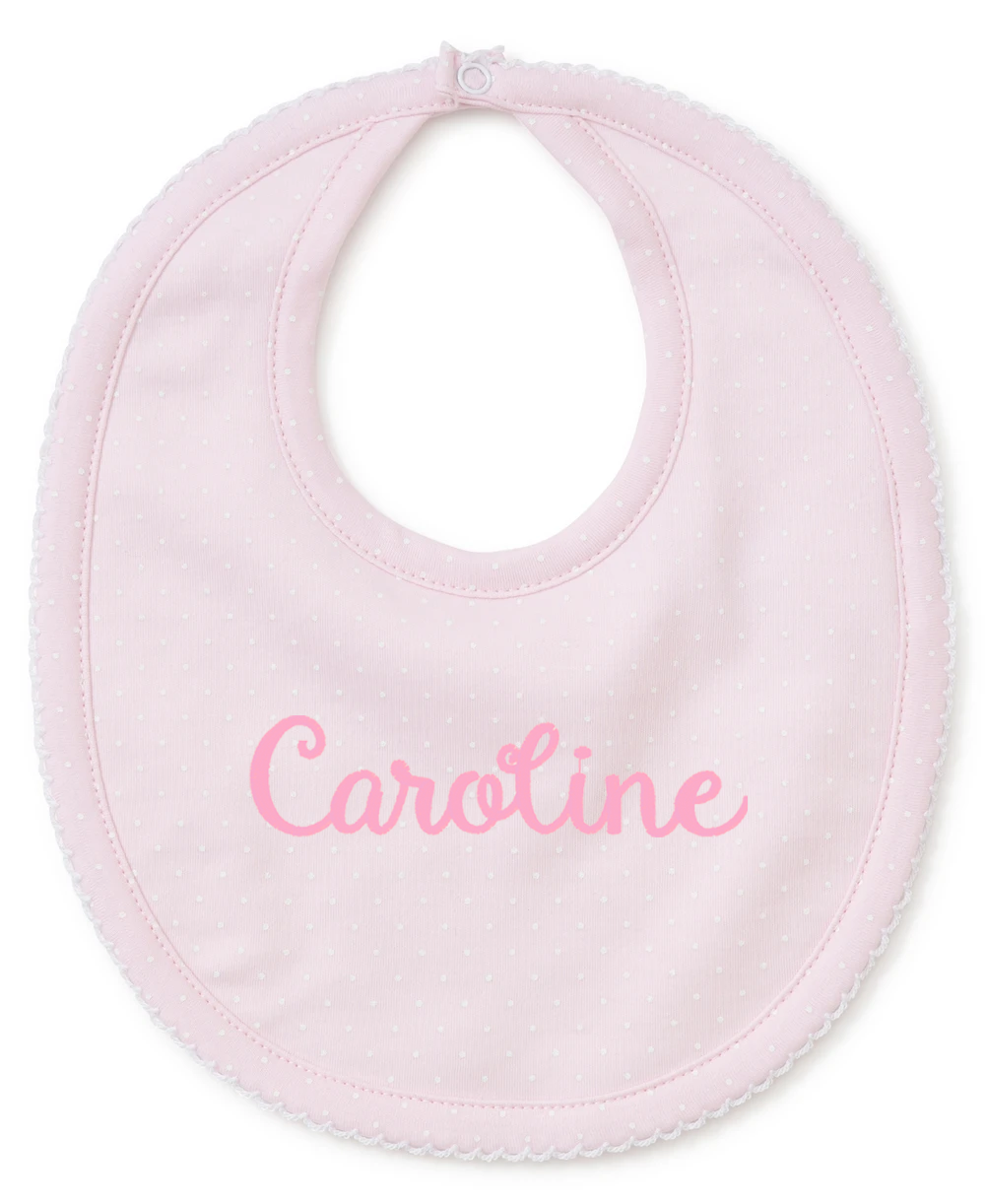 New Kissy Dots Print Bib - Pink/White | Berings