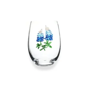 The Queens’ Jewels Bluebonnet Stemless Wine Glass