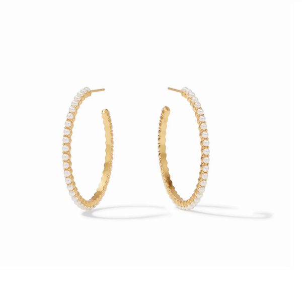 Julie Vos Medium Hoop Pearl Earring