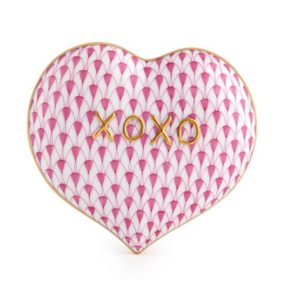 Herend Hugs and Kisses Heart - Raspberry