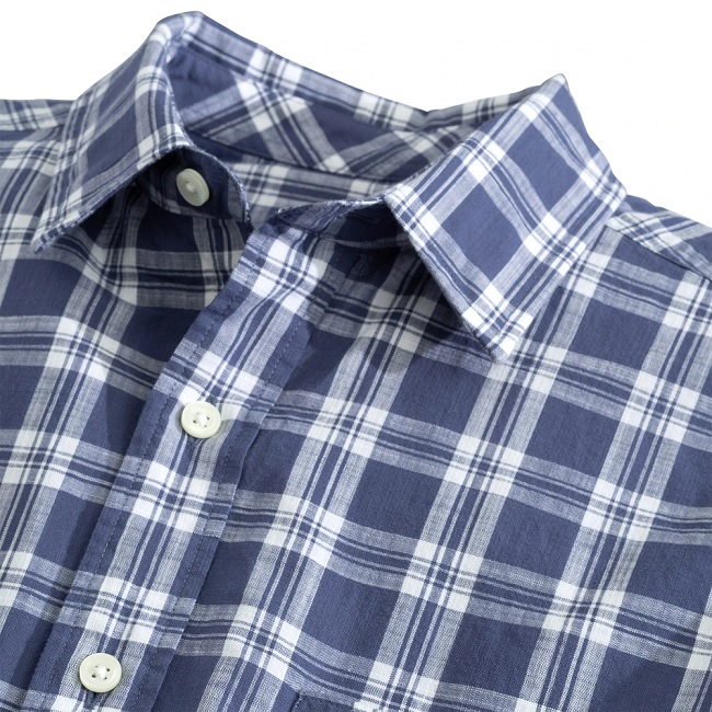 Rumfront Plaid Short Sleeve Shirt - Light Navy | Berings