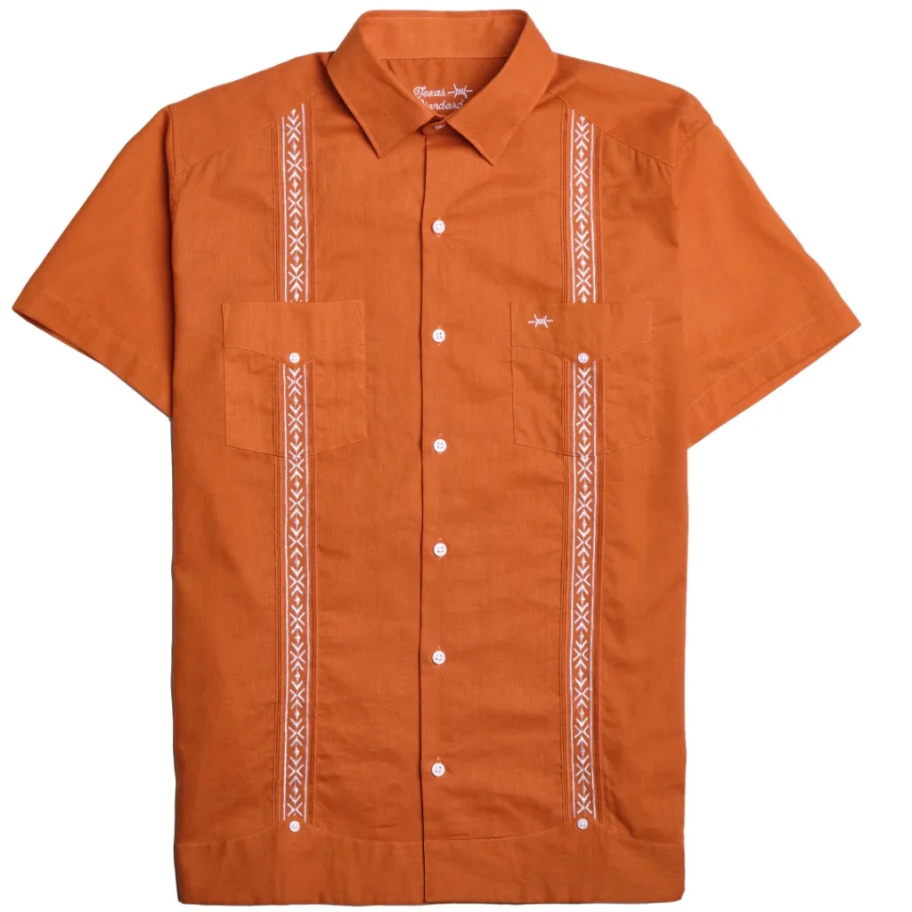 Texas Standard Tejas Guayabera - Burnt Orange