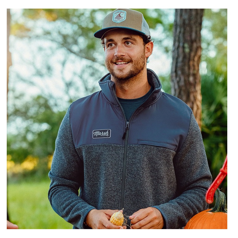 Men's Heathered Fleece Jacket - The Monogram Company