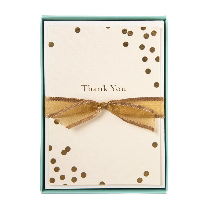 Boxed Thank You Cards - Gold Dots | Berings