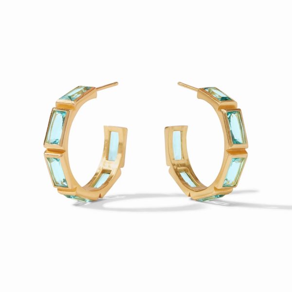 Julie Vos Large Antonia Hoop Earrings - Bahamian Blue