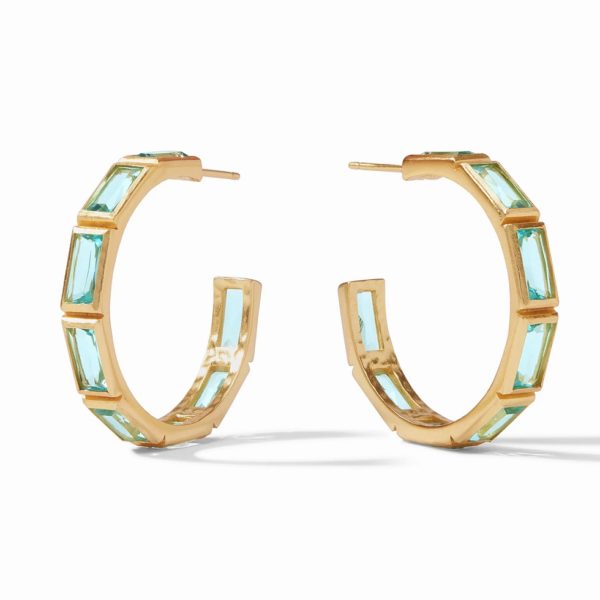 Julie Vos Large Antonia Hoop Earrings - Bahamian Blue