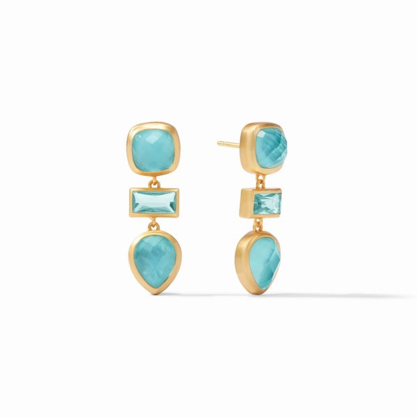 Julie Vos Antonia Tier Earrings - Iridescent Bahamian Blue