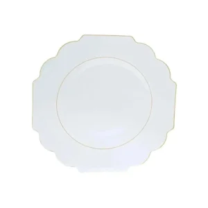 Luxe Party Clear and Gold Scalloped Plastic Salad Plates