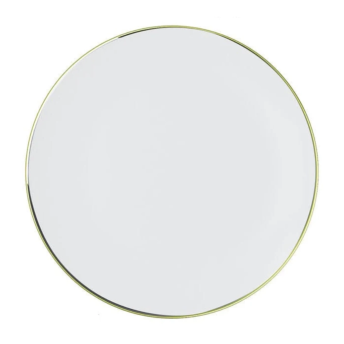 Luxe Party White and Gold Round Plastic Dinner Plates