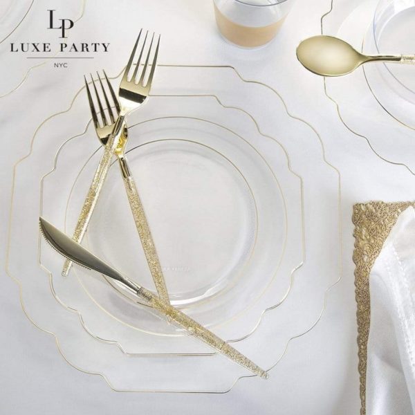 Clear and gold outlet plastic plates