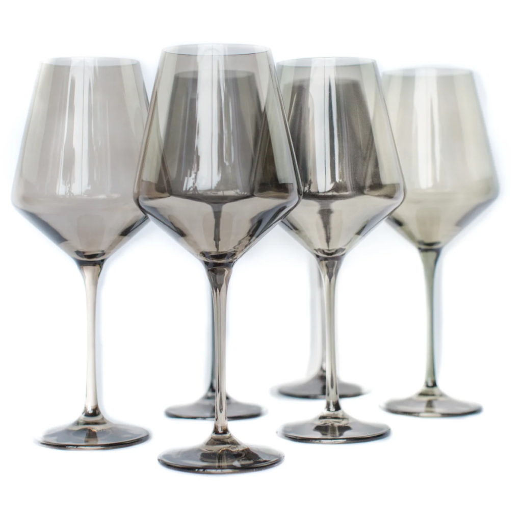 Estelle Wine Glass Set - Gray Smoke