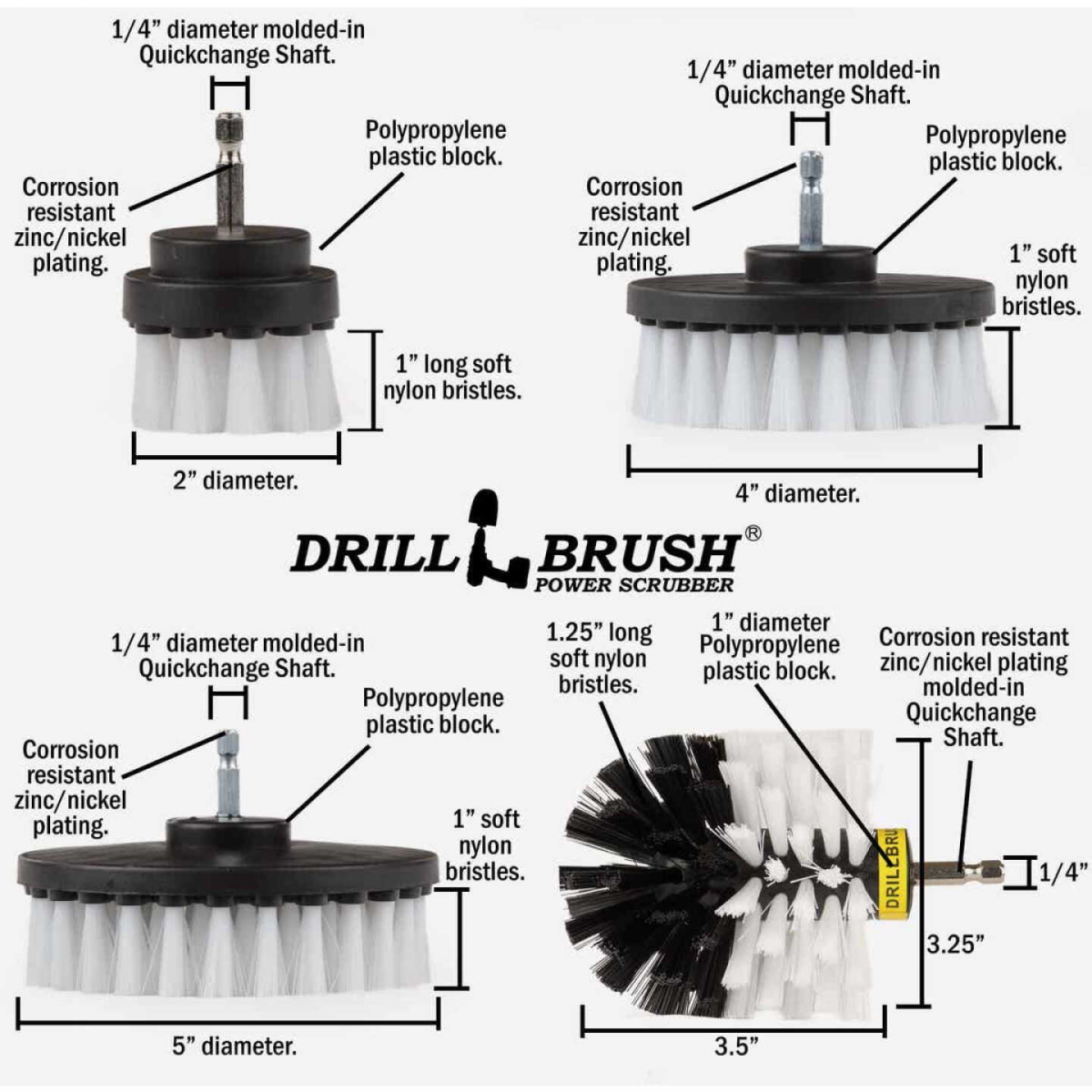 Drill Powered Attachment Safe Grill Brush Kit - Clean BBQ Grills - Wood Stoves - Outdoor Fireplace by Drillbrush