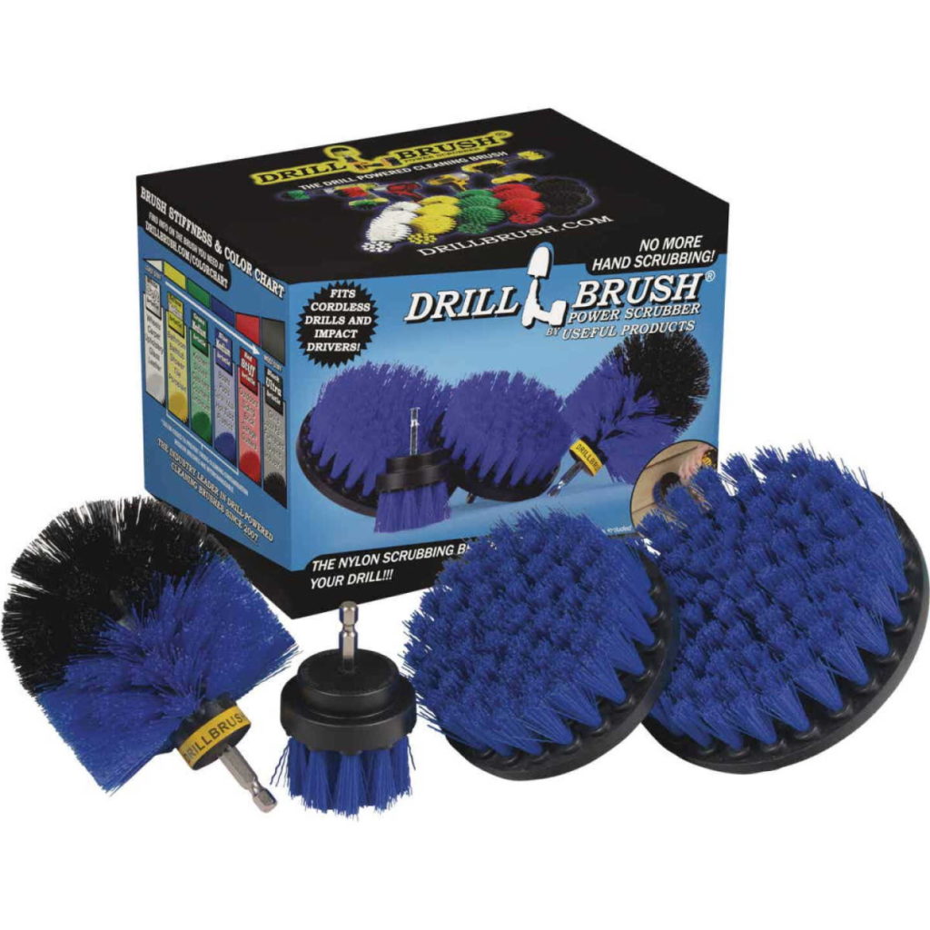Drillbrush Shower Cleaner 2 Pc. Set, Grout Brush Drill Attachment Scrub Brush, Household Cleaning Brushes for Drill