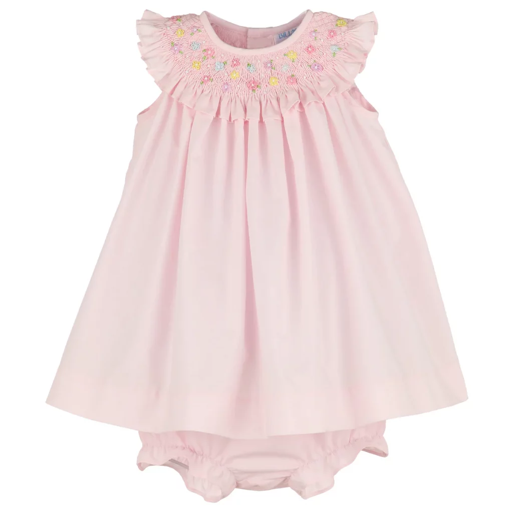 Luli & Me Pink In Bloom Smocked Bishop - Pink | Berings