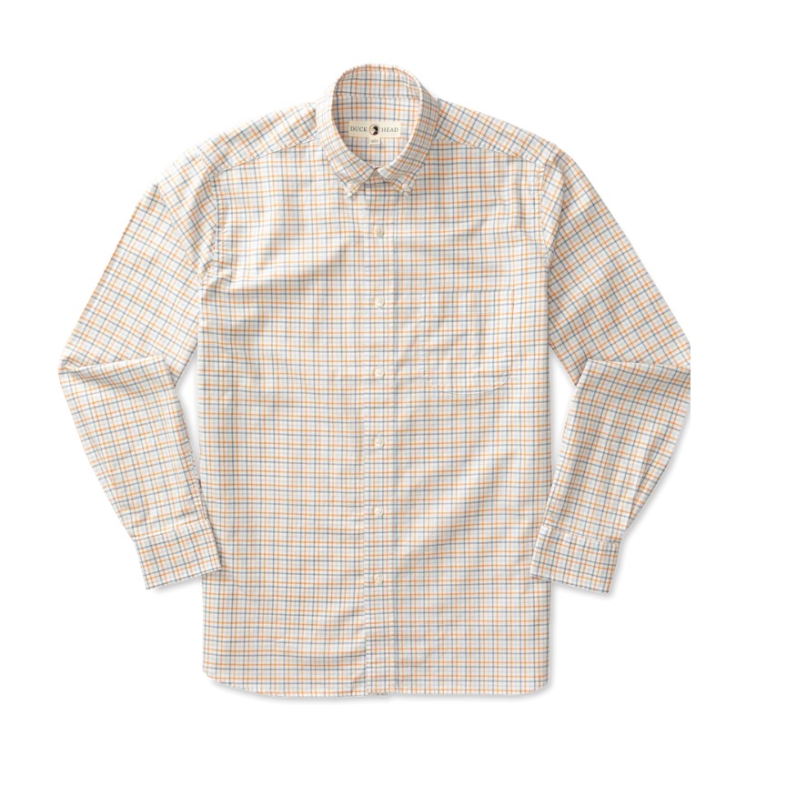 Willis Plaid Cotton Oxford Sport Shirt - Almost Apricot