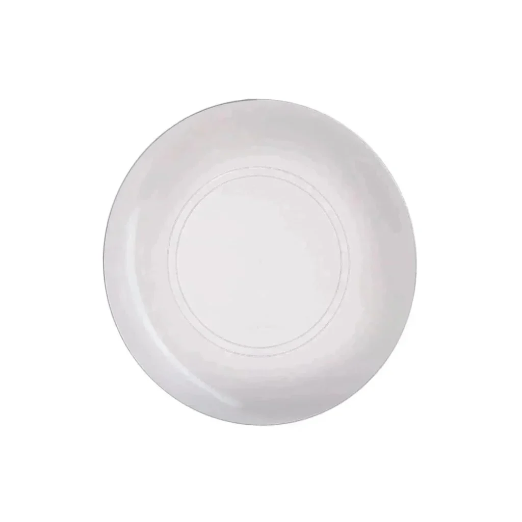 Luxe Party Clear and Silver Round Plastic Salad Plates