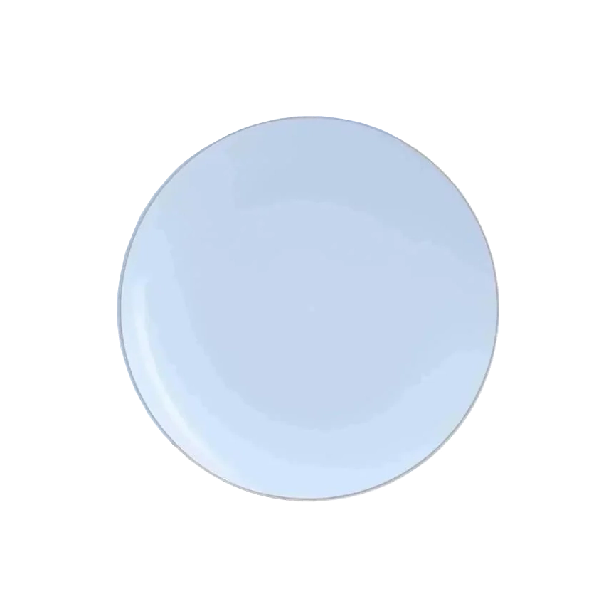 Luxe Party Ice Blue and Silver Round Plastic Salad Plates