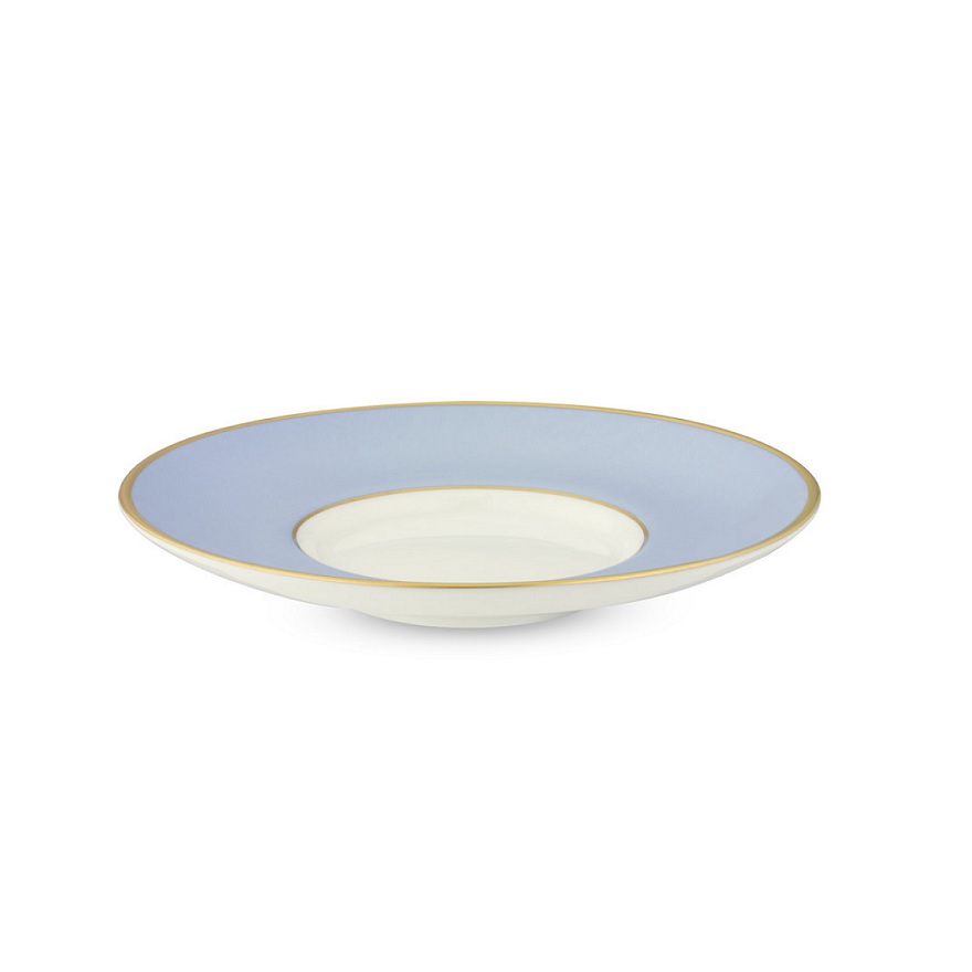 Pickard Color Sheen Saucer - Blue/Gold