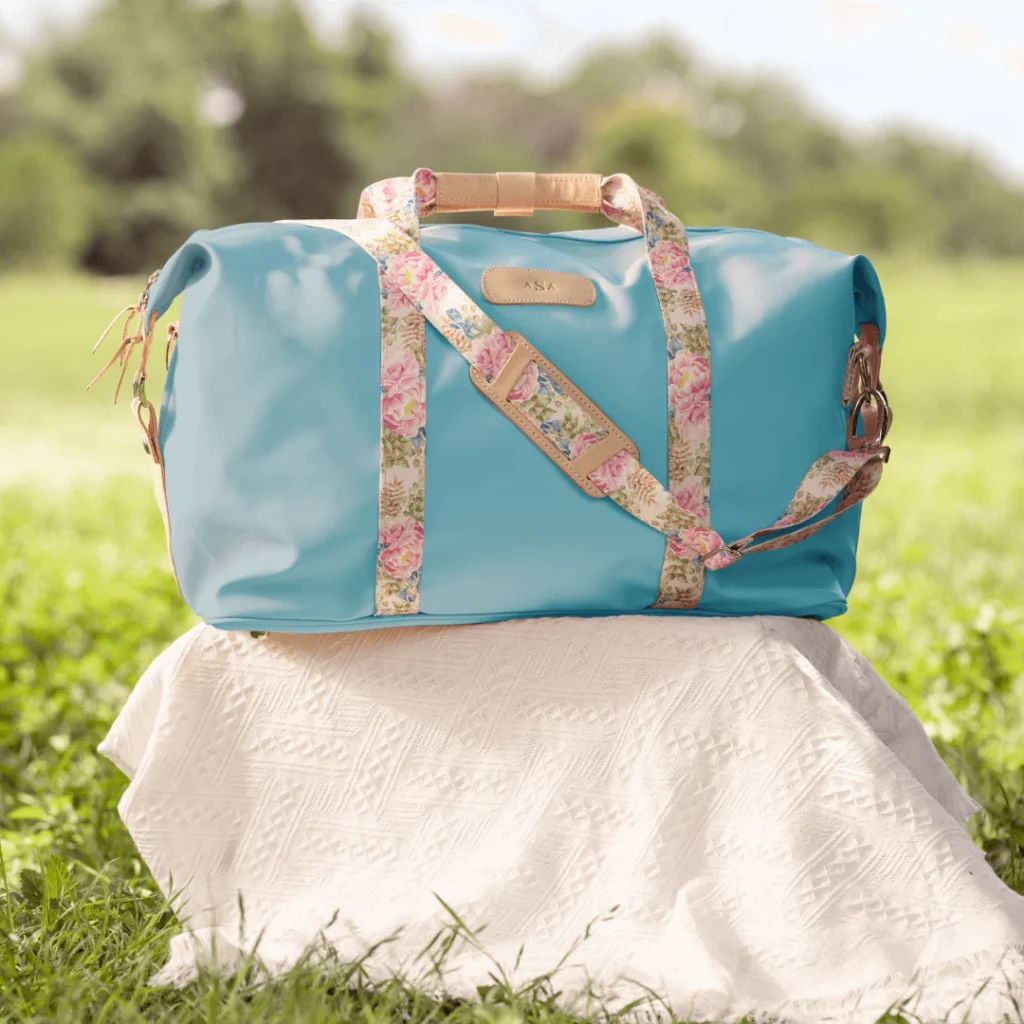 Jon Hart Weekender - Ocean Blue with Peony Webbing