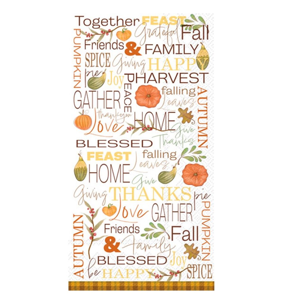 Fall Words Paper Guest Towels