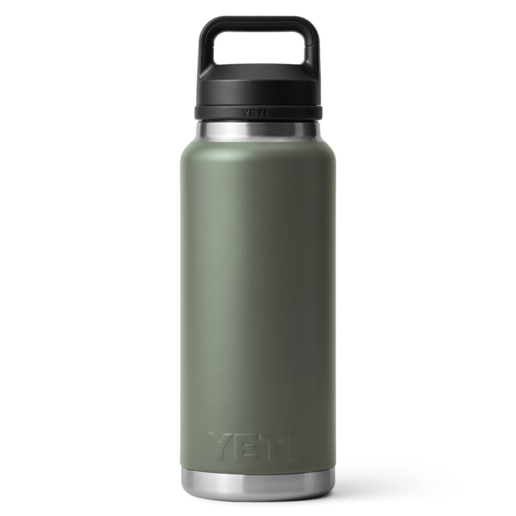 YETI Rambler 36 oz Bottle, Vacuum Insulated, Stainless Steel with Chug Cap,  Camp Green