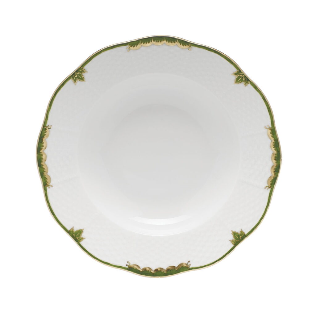 Herend Princess Victoria Dark Green Rim Soup