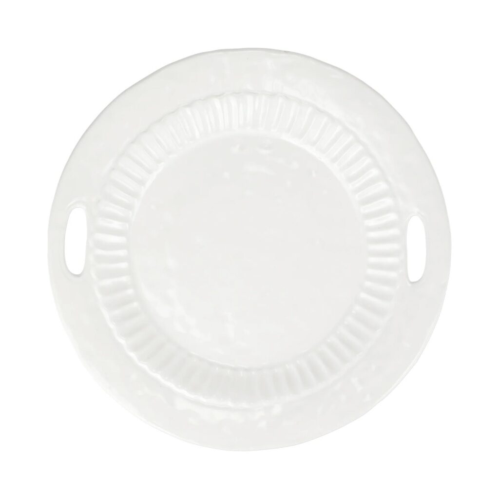 Vietri Pietra Serena Handled Round Platter