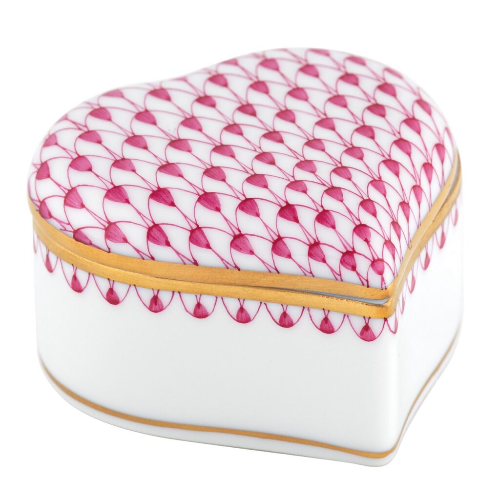 Herend Heart Box - Raspberry