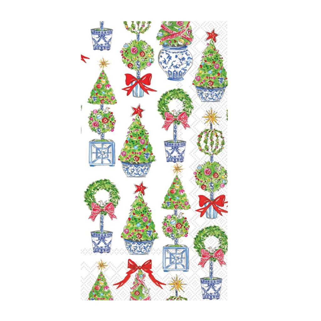 Bright Topiary Trees Paper Guest Towels