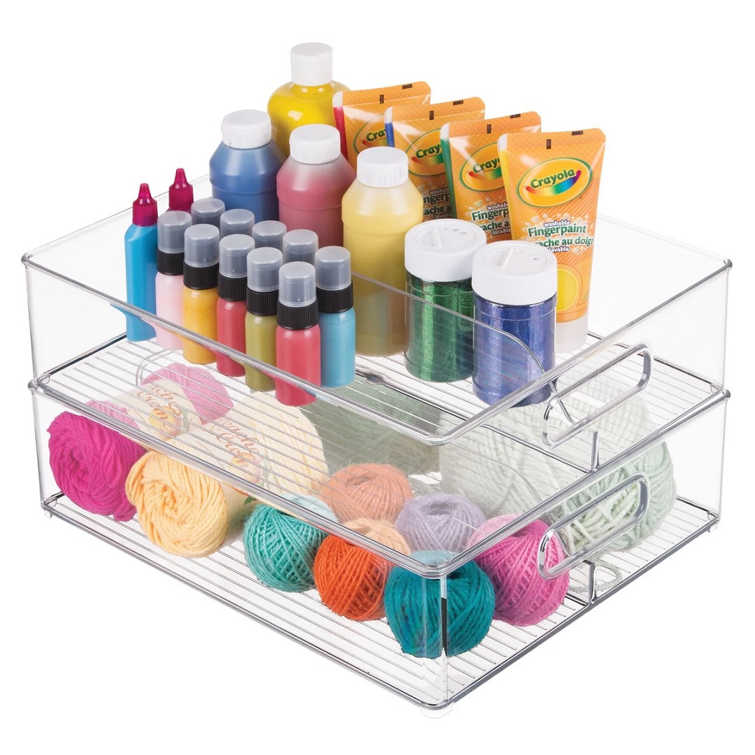 iDesign Linus Clear Organizer Bin 8 in. H x 8 in. W