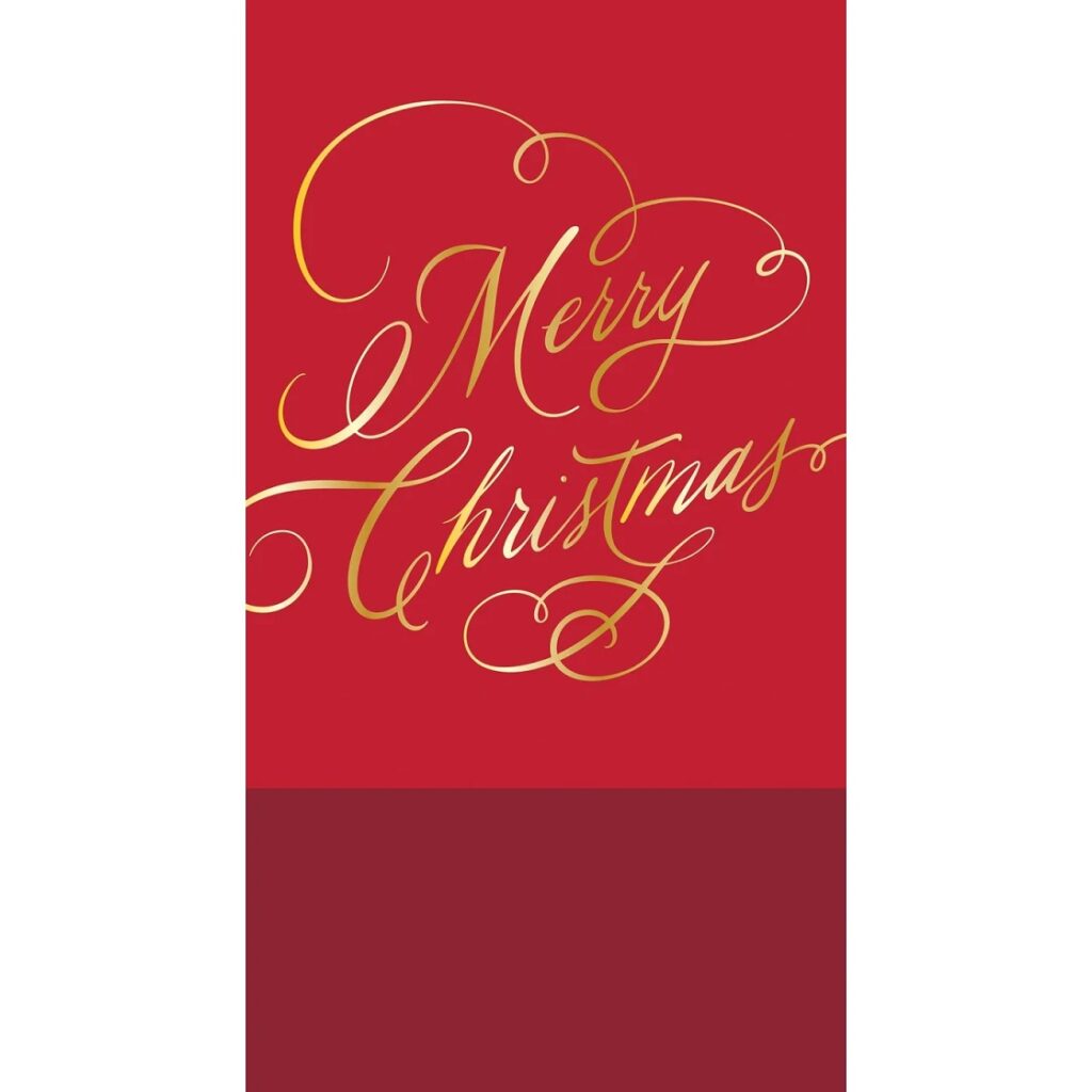 Design Design Merry Christmas Classic Script Paper Guest Towels