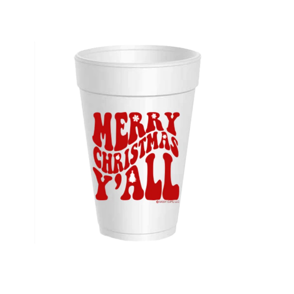 Merry Christmas - Foam Cups - Yippee Daisy